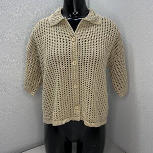 Barefoot Dreams Women’s Sunbleach Buttoned Shirt Stone Beige Size XS